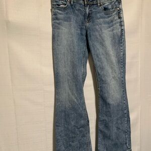 SZ 32 x31 Silver Super Suki Jeans!Boot-Cut Mid-RiseSoft & Faded,Timeless!